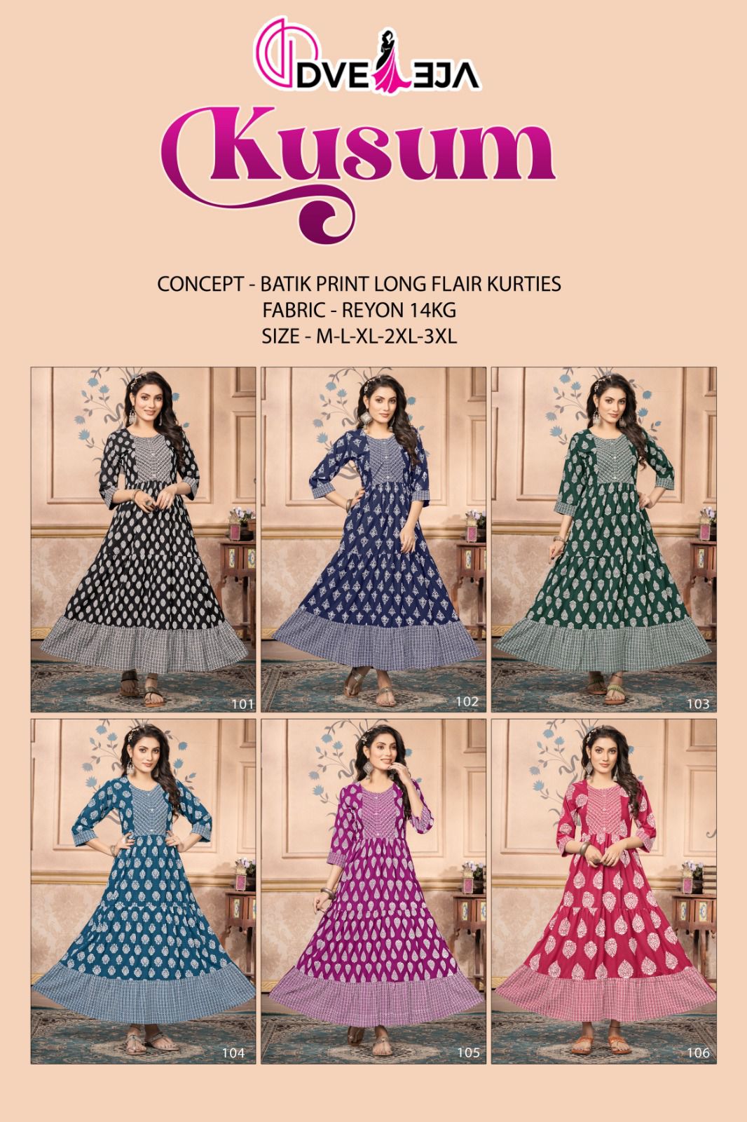 Dveeja Kusum Ethnic Wear Wholesale Printed Kurtis Catalog